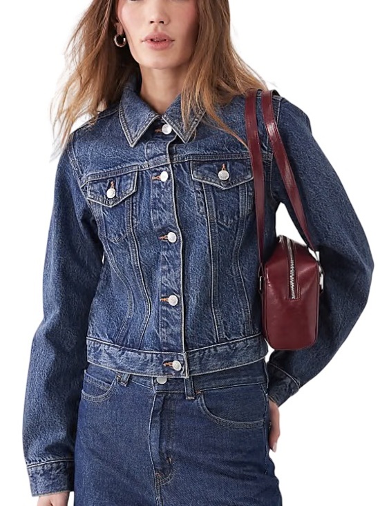 Jackets & Blazers - 👖 Miss Selfridge Girlfriend Women's Denim Jacket - Dark Blue/Indigo